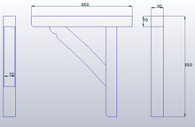 Load image into Gallery viewer, Harwick Hardwood Gallows Brackets 550mm Projection X 650mm vertical height
